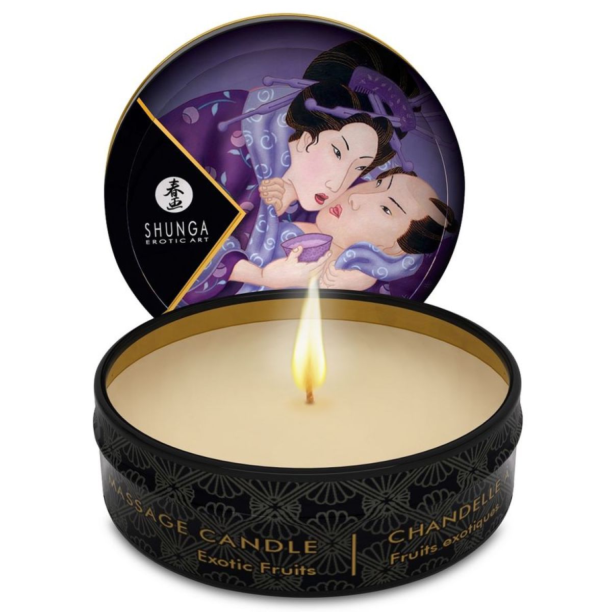 image Shunga - Mini Caress By Candelight Bougie de Massage Fruits Exotiques 30 Ml