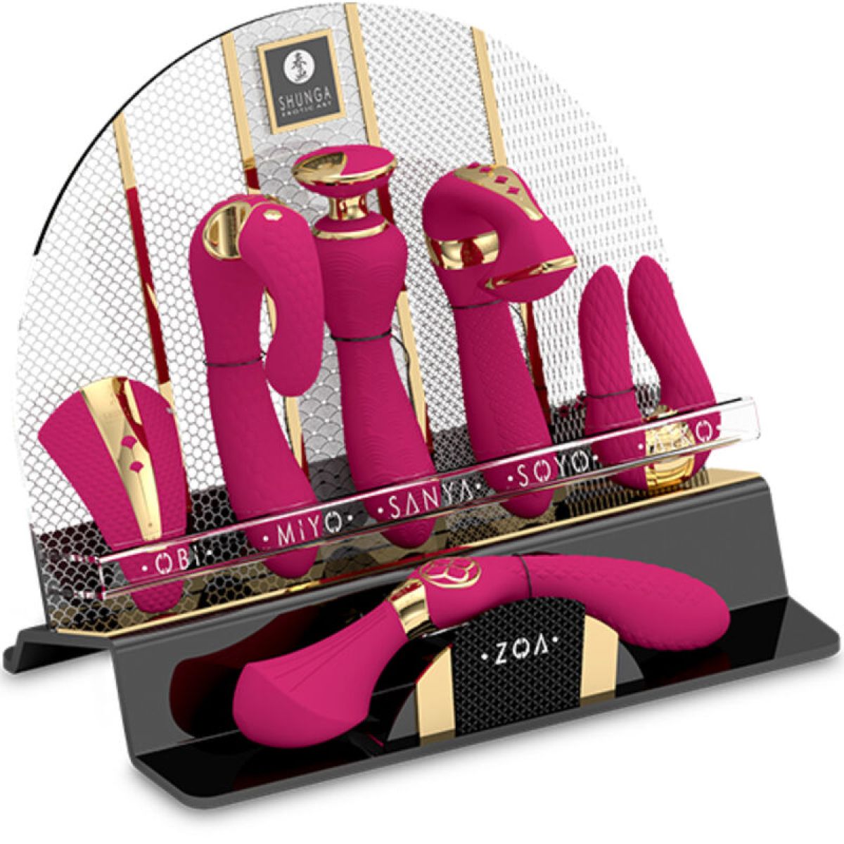 image Shunga - Présentoir 6 Masseurs Intimes Fuchsia