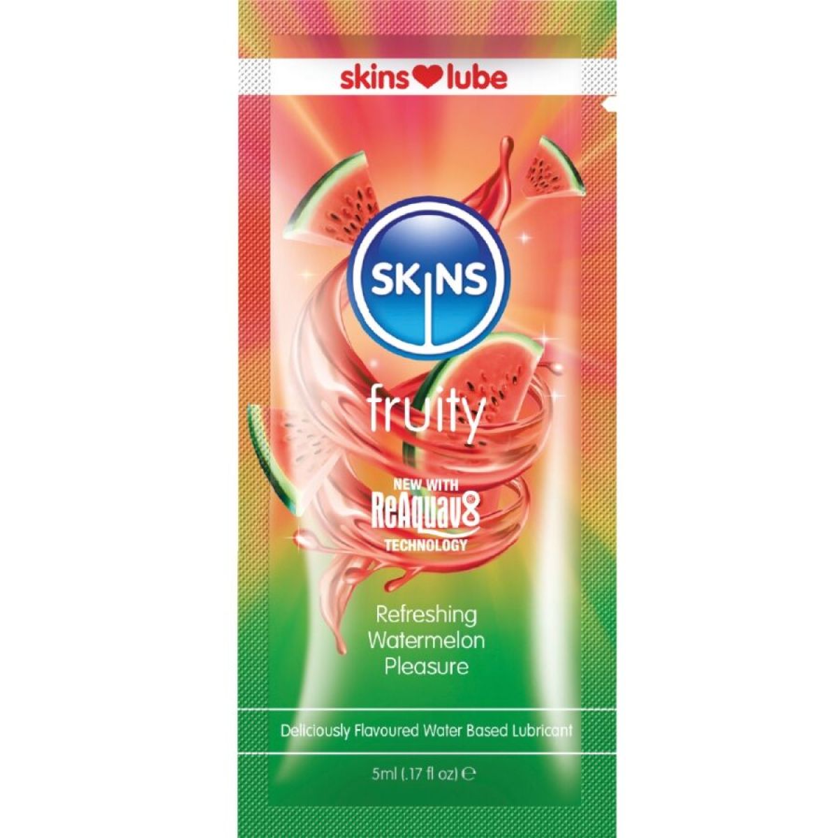 image Lubrifiant Fruité à Base D'eau Parfum Pastèque Dose Unique 5 Ml