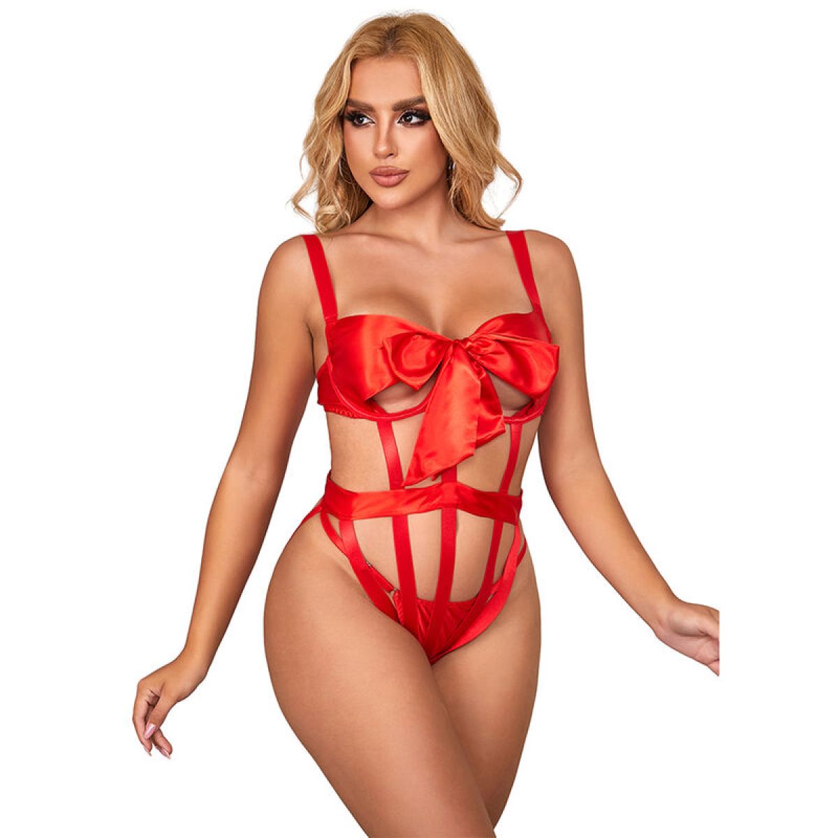 image Subblime - 954468 Body Sexy Ajouré avec Noeud Rouge S/m