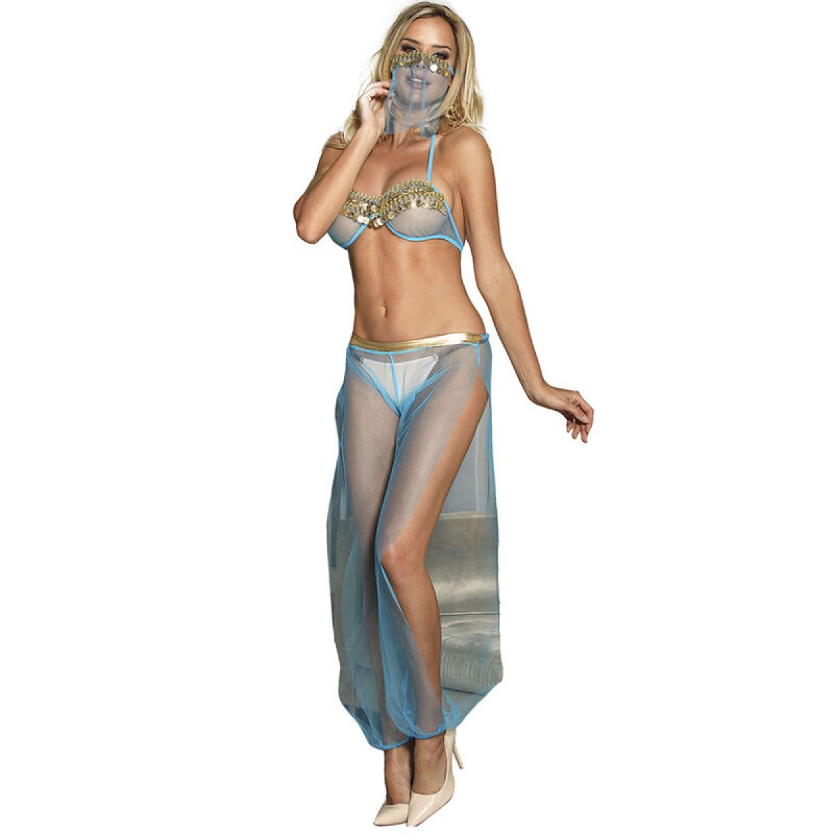 image Subblime - Ensemble Lingerie Bleu Style Indien L/xl