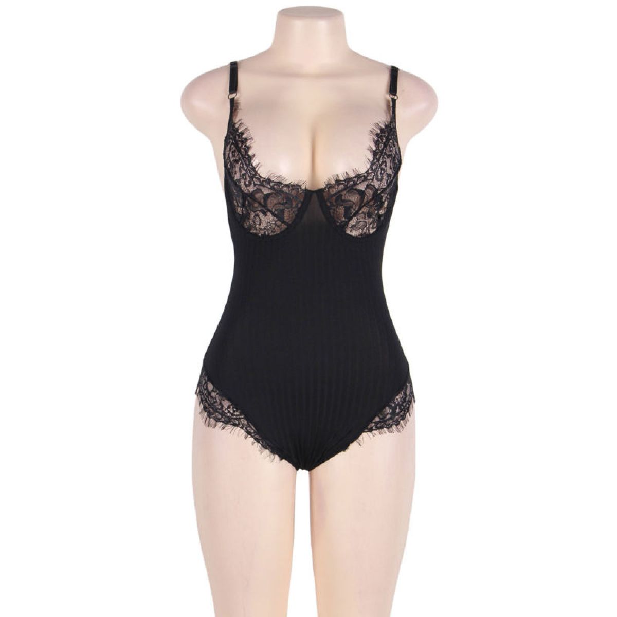 image Subblime - Queen Plus Teddy avec Clairs et Franges Noir