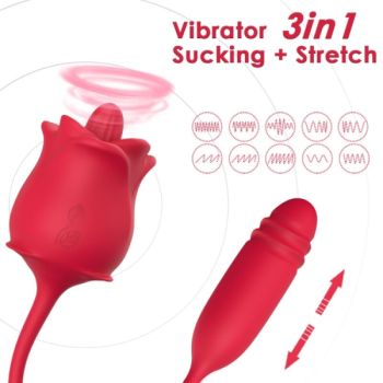 image Armony - 3-en-1 Rose, Stimulateur, Aspiration et Up&down avec Queue Rouge