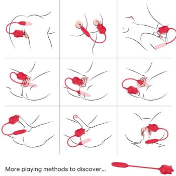Armony - 3-en-1 Rose, Stimulateur, Aspiration et Up&down avec Queue Rouge