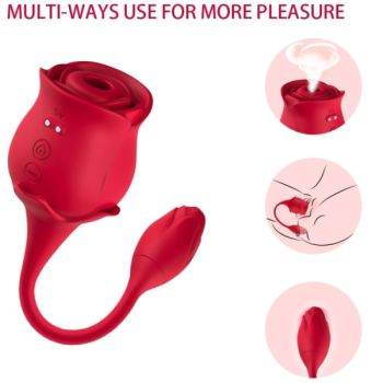 Armony - Aspirateur et Vibrateur de Clitoris Rose 10 Modes Rouge
