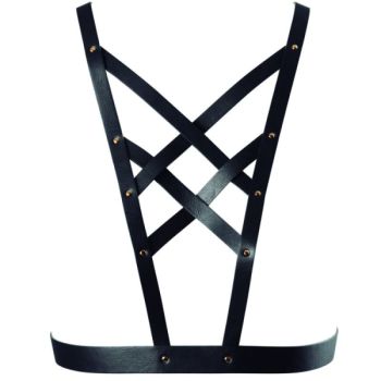 image Bijoux - Indiscrets Maze Harnais Croisé avec Collier Noir