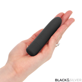 Black & Silver - Geri Bullet Vibrant Rechargeable Usb 8 Vibrations Noir 10 X 2,2 Cm