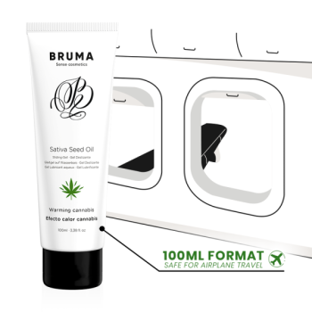 Huile de Graines de Sativa Gel Glissant Réchauffant Saveur de Cannabis 100 Ml