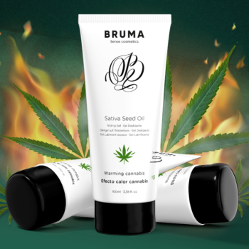 Huile de Graines de Sativa Gel Glissant Réchauffant Saveur de Cannabis 100 Ml