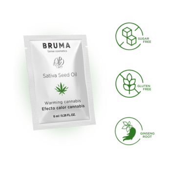 Huile de Graines de Sativa Gel Glissant Réchauffant Saveur de Cannabis 6 Ml