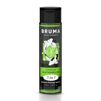 Huile de Massage Premium Effet Chaleur Saveur de Pastèque 3 en 1 - 100 Ml