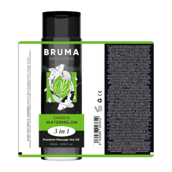 Huile de Massage Premium Effet Chaleur Saveur de Pastèque 3 en 1 - 100 Ml
