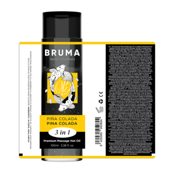 Huile de Massage Premium Effet Chaleur Saveur Pina Colada 3 en 1 - 100 Ml