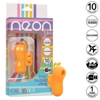Neon Vibes Buzzing Vibe le Stimulateur de Doigts 10 Vibrations Orange