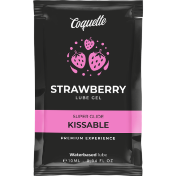 image Lubrifiant Kissable Base Deau de Fraise Poche 10 Ml
