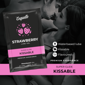 Lubrifiant Kissable Base Deau de Fraise Poche 10 Ml