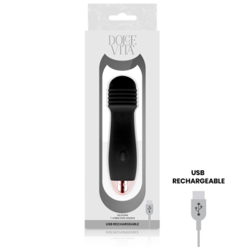 Vibrateur Rechargeable Trois Noir 7 Vitesses