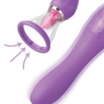 Tuyau D'aspiration Maximum Ultime Plaisir avec Langue Stimulante Violet