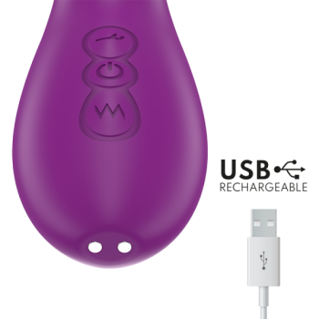 Intense - Ateneo Vibrateur Multifonction Rechargeable 7 Vibrations avec Langue Oscillante et Aspiration Violette