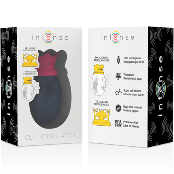 Intense - Stimulateur de Clitoris 10 Modes D'aspiration et de Léchage - Bleu