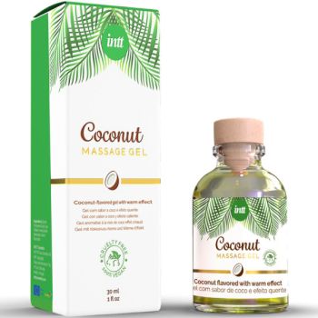 Intt - Gel de Massage Végan au Saveur de Coco et Effet Chauffant