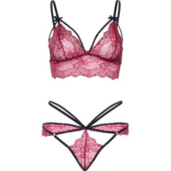 Leg Avenue - 81623 Ensemble Soutien-gorge + String Bordeaux Taille l