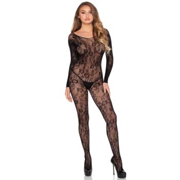 Leg Avenue - 89366 Lingerie en Dentelle Bodystocking Noir - Taille Unique