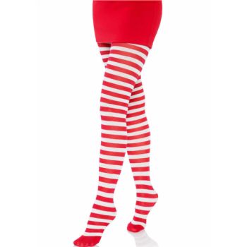 Leg Avenue - Collants  Rayures Blanc/rouge