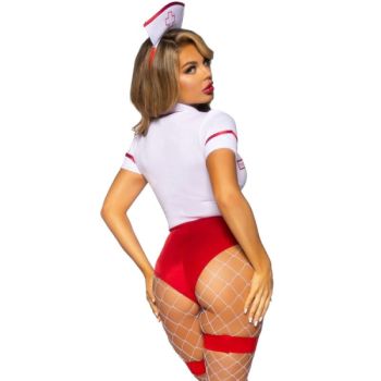 Leg Avenue - Costume Infirmière Sexy Rouge/blanc M
