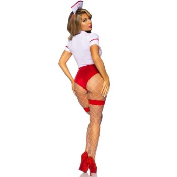 Leg Avenue - Costume Infirmière Sexy Rouge/blanc M