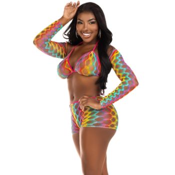 Leg Avenue - Ensemble de Trois Pièces Multicolore