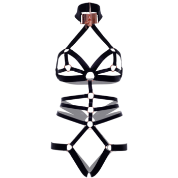 Leg Avenue - Harnais de Corps Élastique sans Crotchles