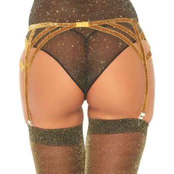 Leg Avenue - Porte-jarretelles Élastique Lurex Taille Unique