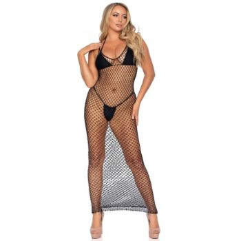 Leg Avenue - Robe Maxi en Filet Torsadé Taille Unique