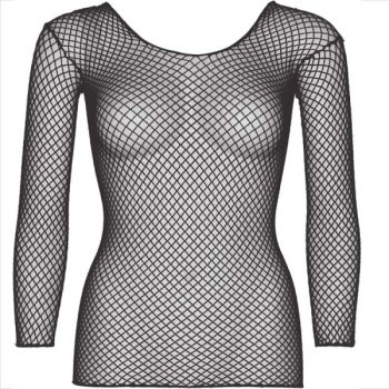 Leg Avenue - T-shirt à Manches Longues Résille Noir