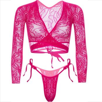Leg Avenue - Top Court en Dentelle avec String