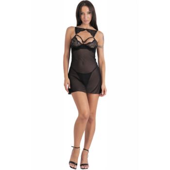 Livco Corsetti Fashion - Krolina Lc 90734 Chemise + String Noir L/xl