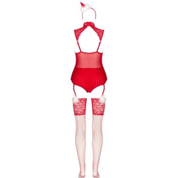 Livco Corsetti Fashion - Limpid Snowflakes Lc 90604 Body + Bas + Bandeau de Noël S/m