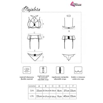 Livco Corsetti Fashion - Majalesa Lc 90526 Soutien-gorge + Jarretière + Culotte Noir