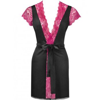 Livco Corsetti Fashion - Robe de Chambre + Culotte Kumiko Lc 90428 Noir S/m