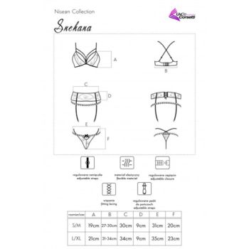 Livco Corsetti Fashion - Snehana Lc 90443 Soutien-gorge + Jarretière + Culotte Noir