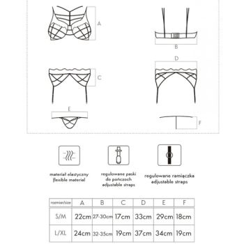 Livco Corsetti Fashion - Soledad Lc 20217 Soutien-gorge + Culotte + Jarretière L/xl