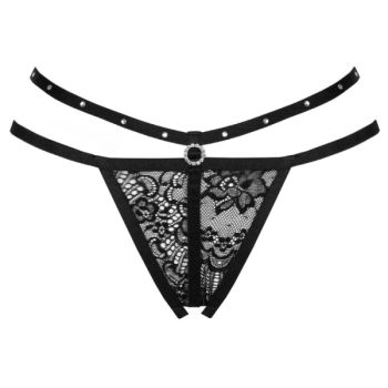 Livco Corsetti Fashion - String Nomade sans Crotchless Noir