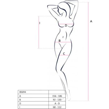 Passion - Bs094 Bodystocking Rouge Taille Unique