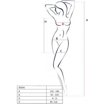 Passion - Bs096 Bodystocking Rouge Taille Unique