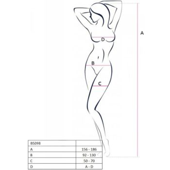 Passion - Bs098 Bodystocking Noir Taille Unique
