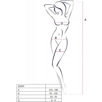 Passion - Bs099 Bodystocking Noir Taille Unique