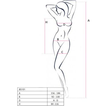 Passion - Bs101 Bodystocking Noir Taille Unique