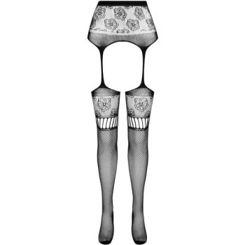 Passion - Collant S030 avec Jarretière Noire Taille Unique