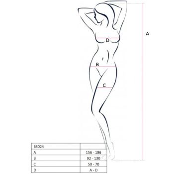 Passion - Femme Bs024 Bodystocking Noir Taille Unique